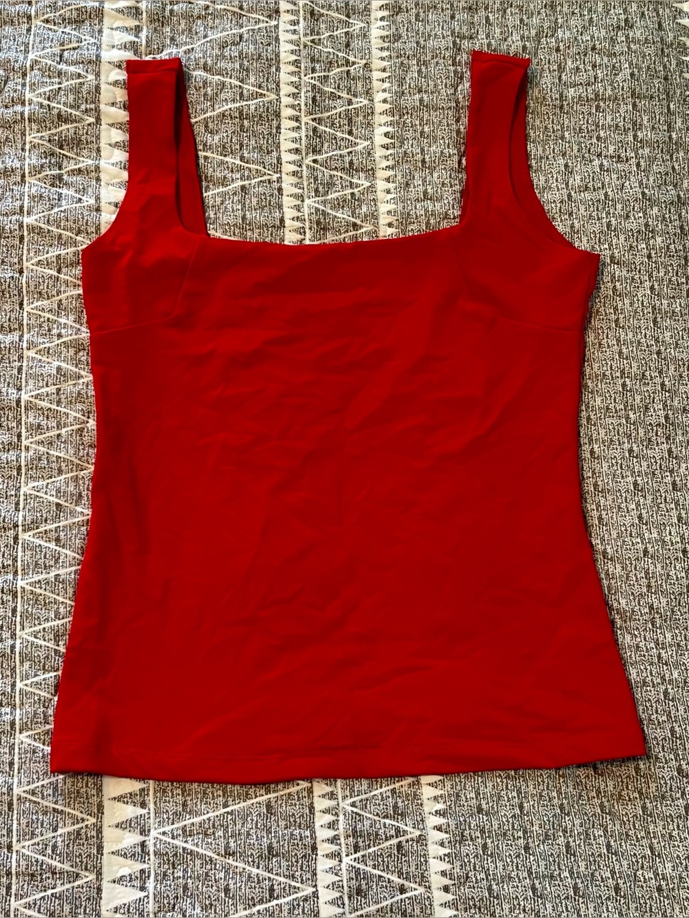 Intimately Free People Red Square Neck Seamless Tank Top Size Large